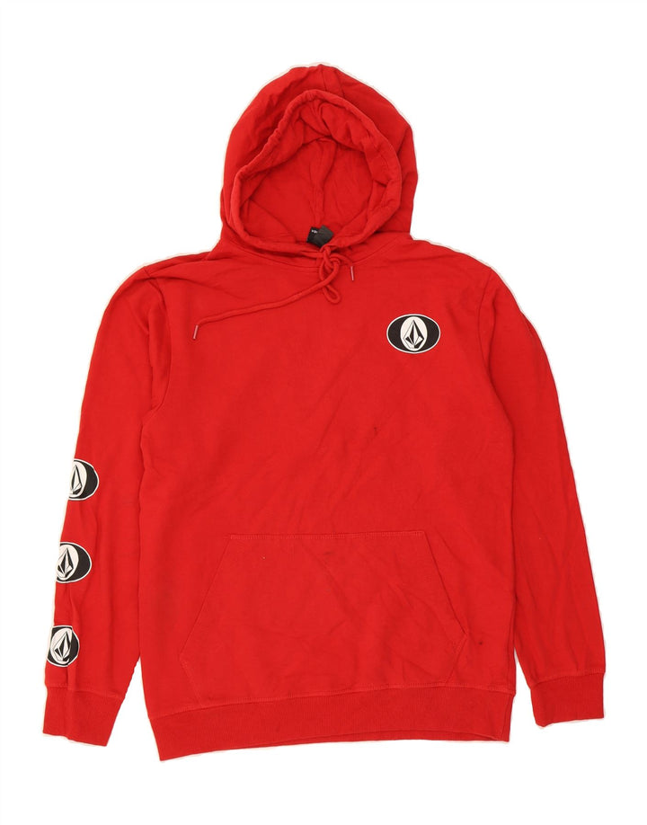 VOLCOM Mens Graphic Hoodie Jumper Medium Red Cotton Vintage Volcom and Second-Hand Volcom from Messina Hembry 