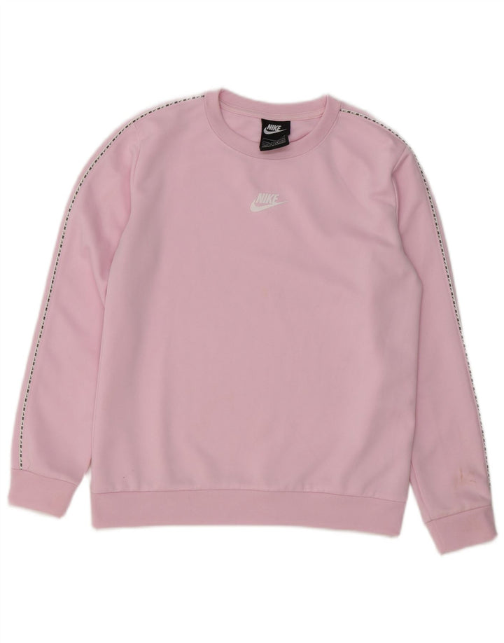 Nike Girls Graphic Sweatshirt Jumper 12-13 år Stor Pink Polyester