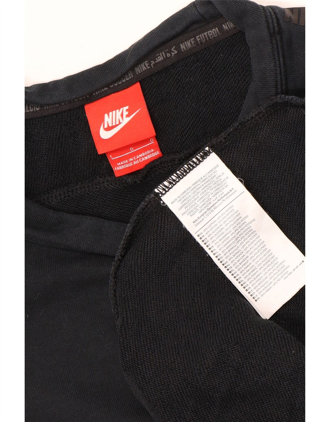 Nike grafisk sweatshirt til mænd, stor sort bomuld