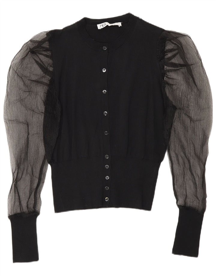 Zara dame cardigan top medium sort viskose