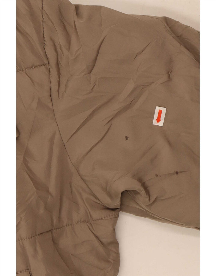 Zara Dame Hætte Oversized Polstret Jakke UK 10 Lille Brun Polyester