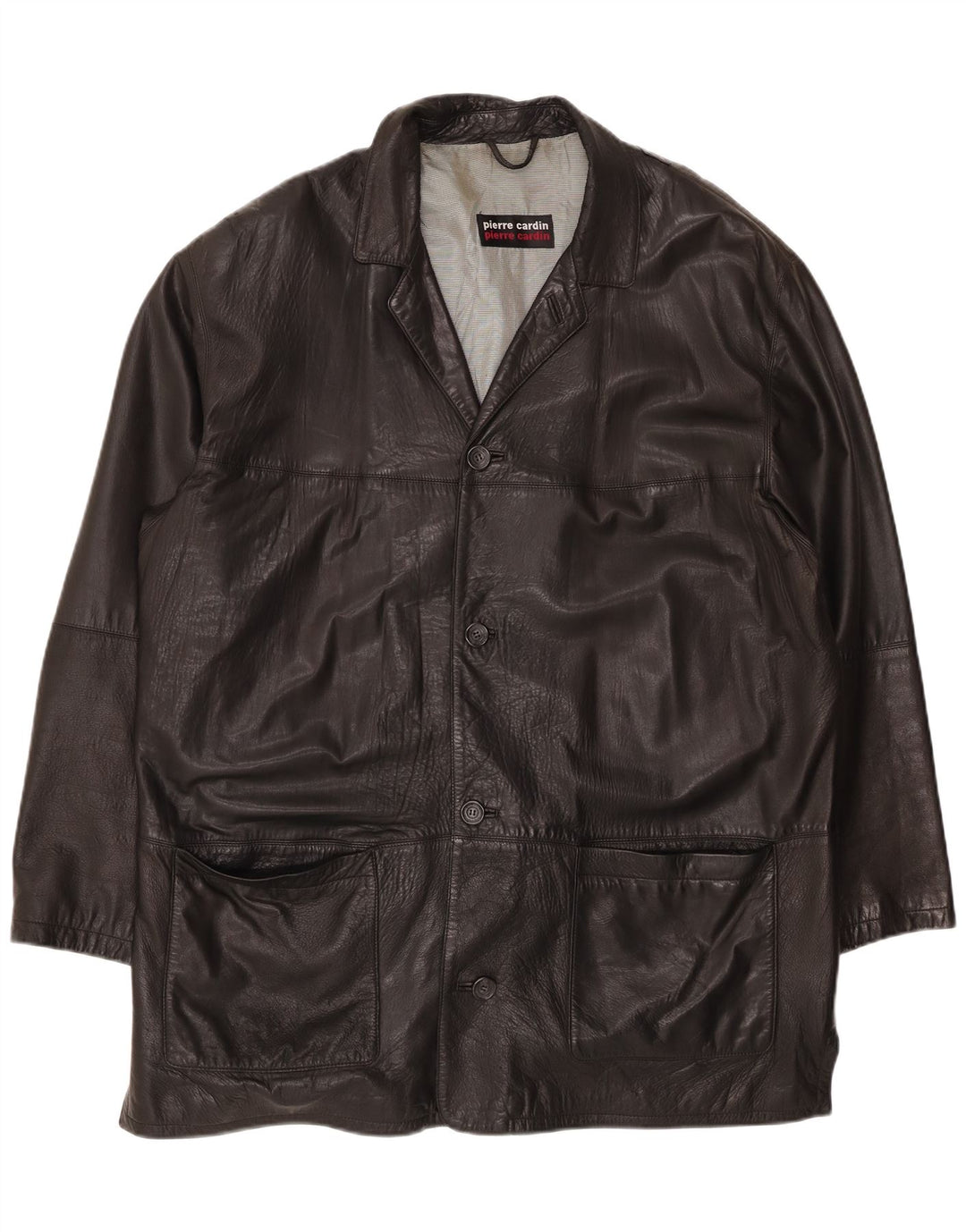 PIERRE CARDIN Herre Læderjakke IT 58 4XL Sort Læder