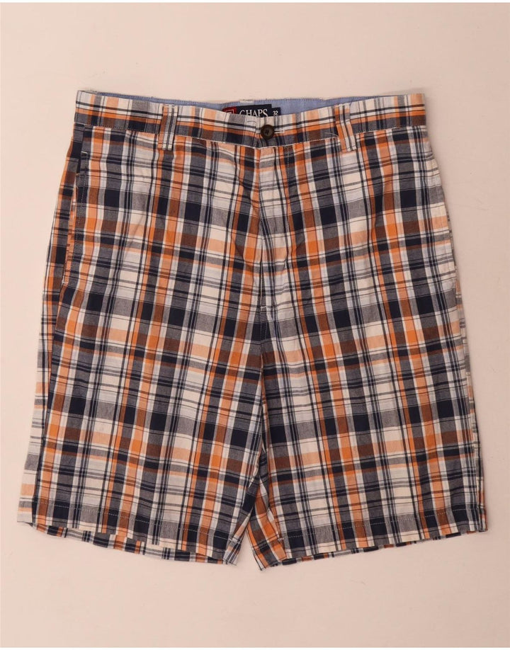 Chaps Herre Chino Shorts W32 Medium Navy Blue Check