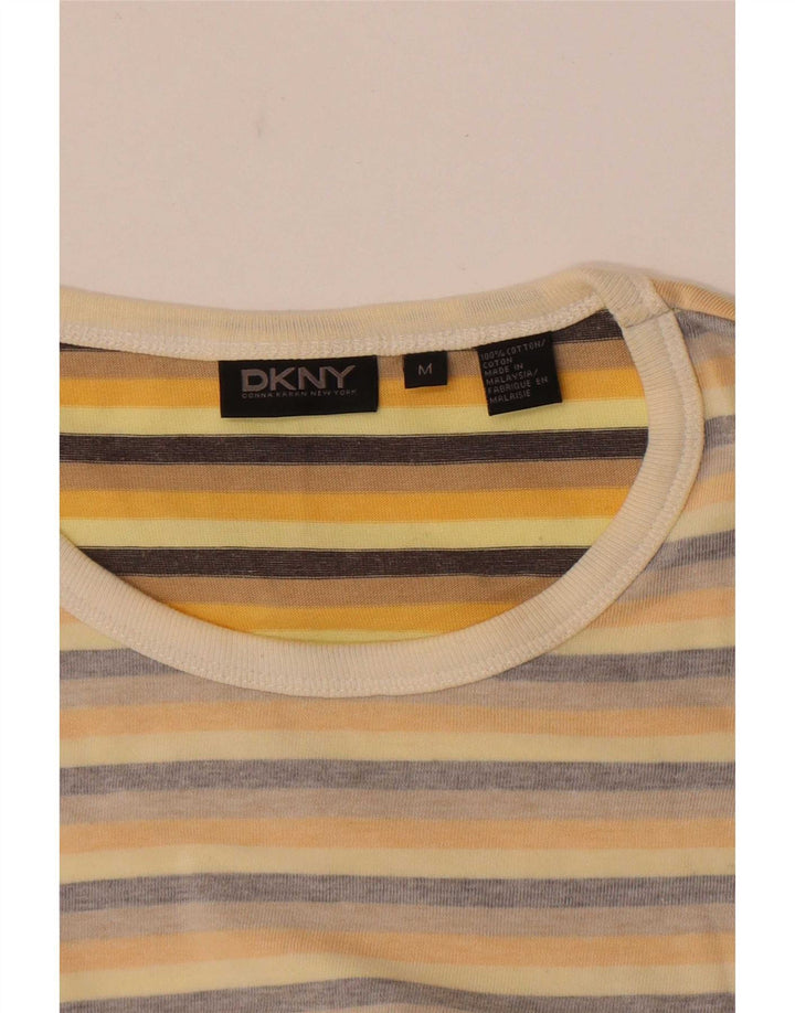 Dkny Herre T-Shirt Top Medium Beige Stribet Bomuld