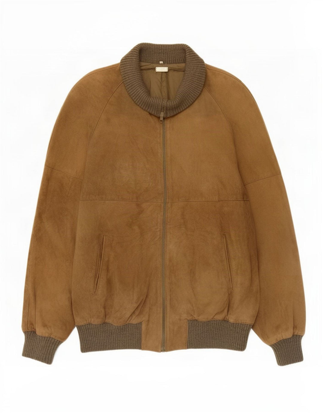 Vintage Herre Bomber Ruskindsjakke UK 38 Medium Beige