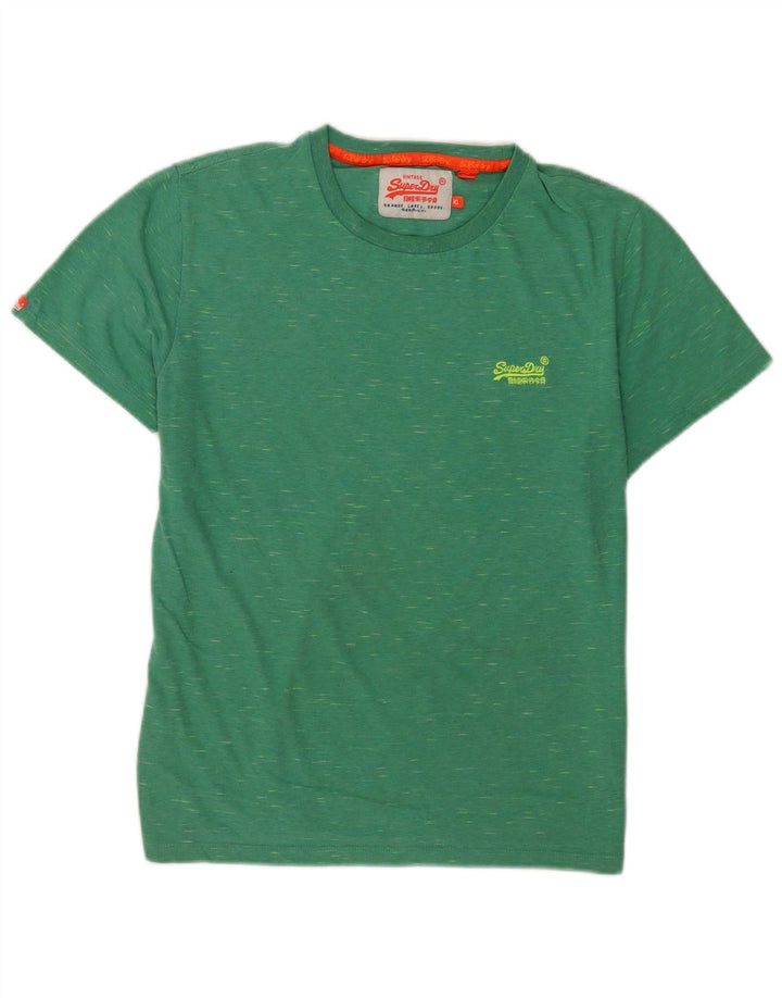 Superdry T-shirt top til mænd XL Grøn Flecked
