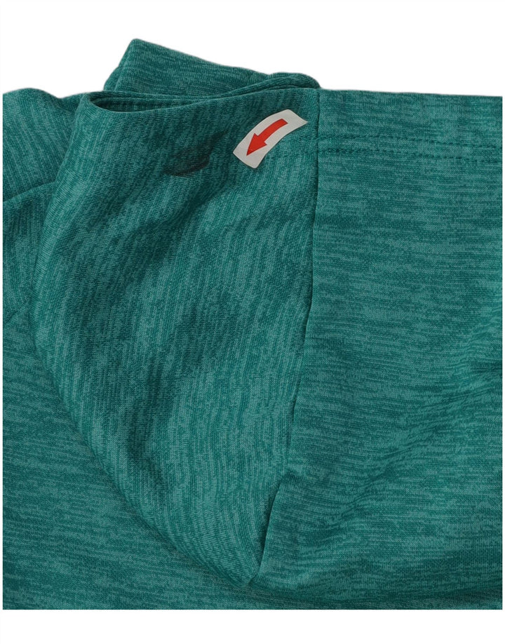 RUSSELL ATHLETIC Boys Hoodie Jumper 7-8 år Medium Green Colourblock