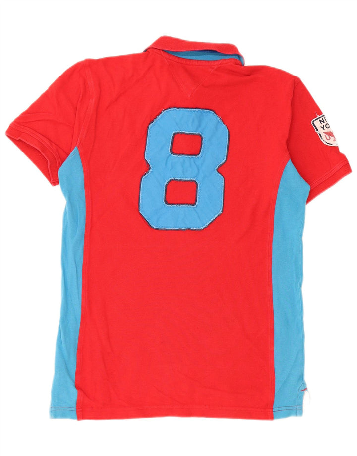 TOMMY HILFIGER Grafisk drengepoloskjorte 15-16 år XL Rød Colourblock