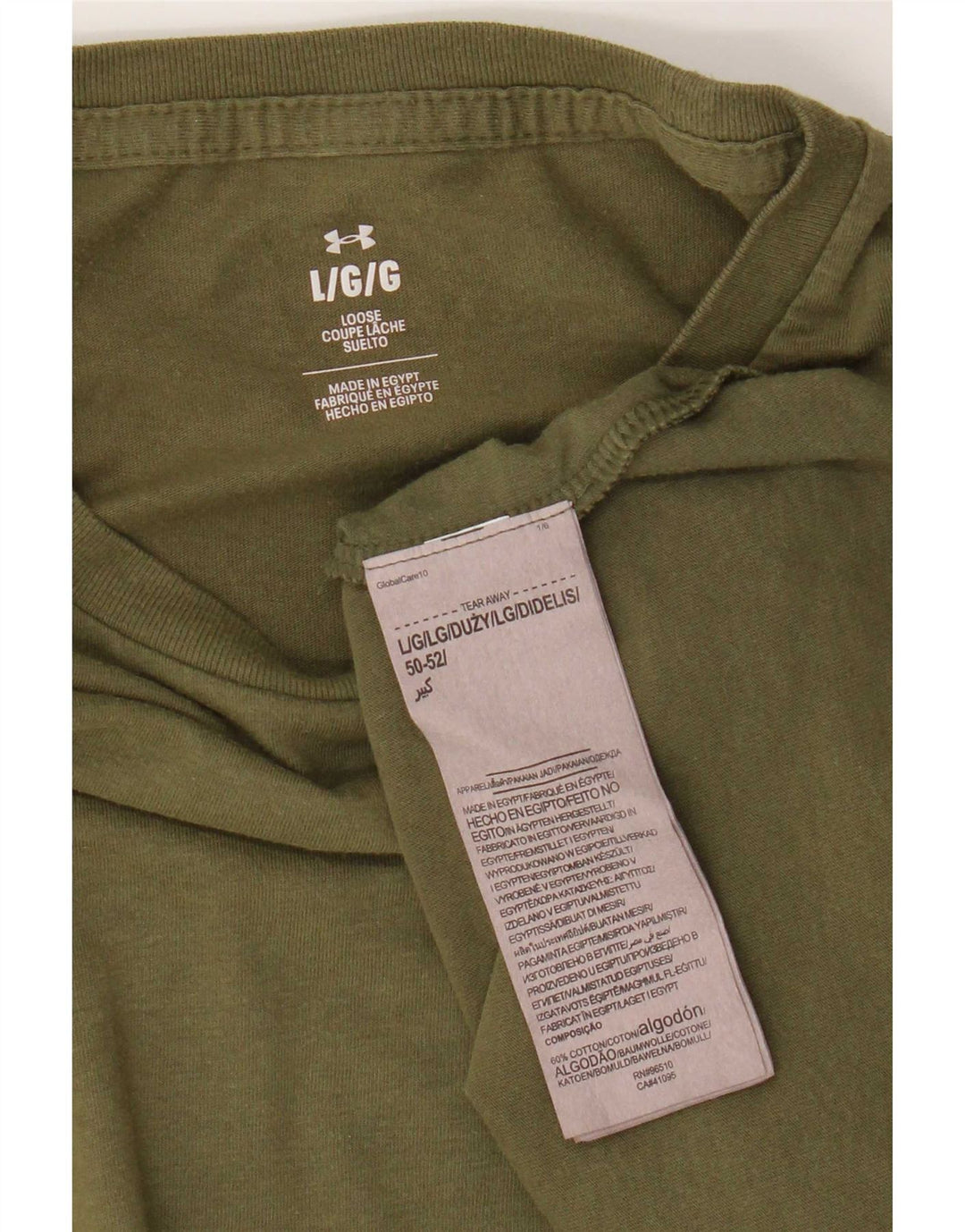 Under Armour Herre T-Shirt Top Stor Khaki Bomuld