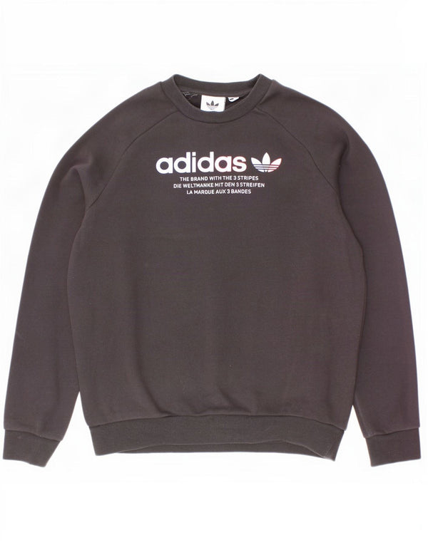 Adidas Boys Graphic Sweatshirt Jumper 9-10 år Sort Bomuld