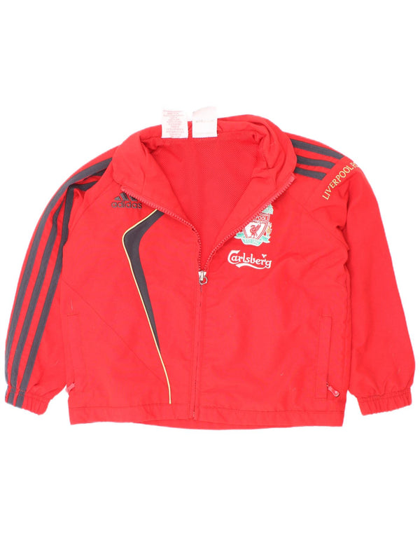 Adidas Boys Liverpool Træningsdragt Topjakke 3-4 År Rød Colourblock
