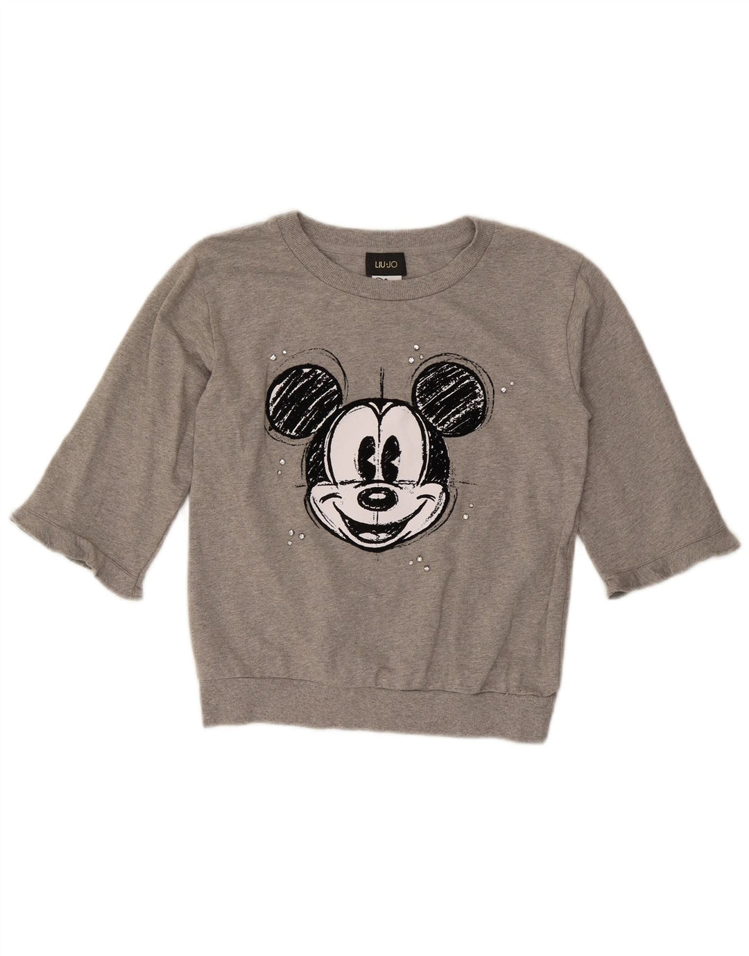Liu Jo Dame Mickey Mouse grafisk sweatshirt Jumper IT 38 XS Grå Flecked