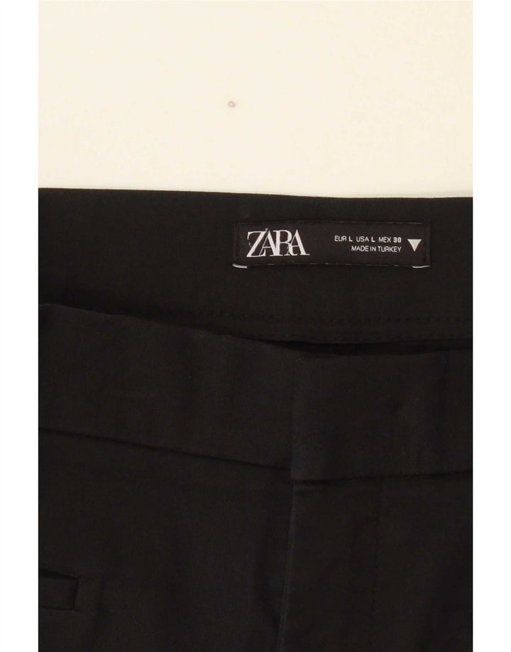 Zara Dame Bootcut Casual Bukser Large W30 L26 Sort