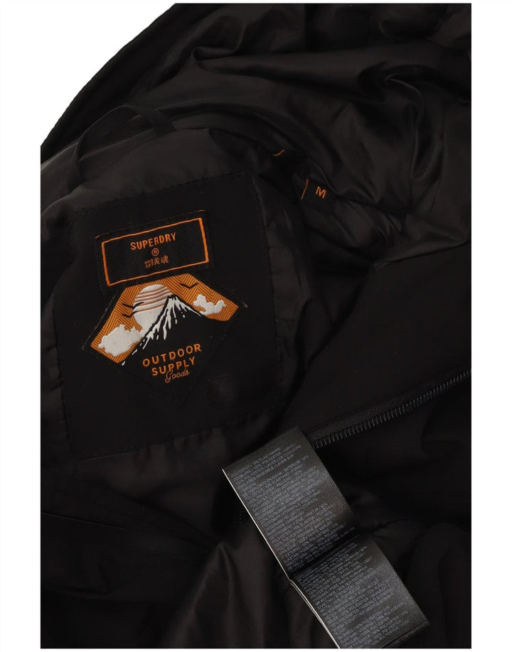 Superdry Windbreaker-jakke med hætte til mænd UK 38 Medium Black Polyester