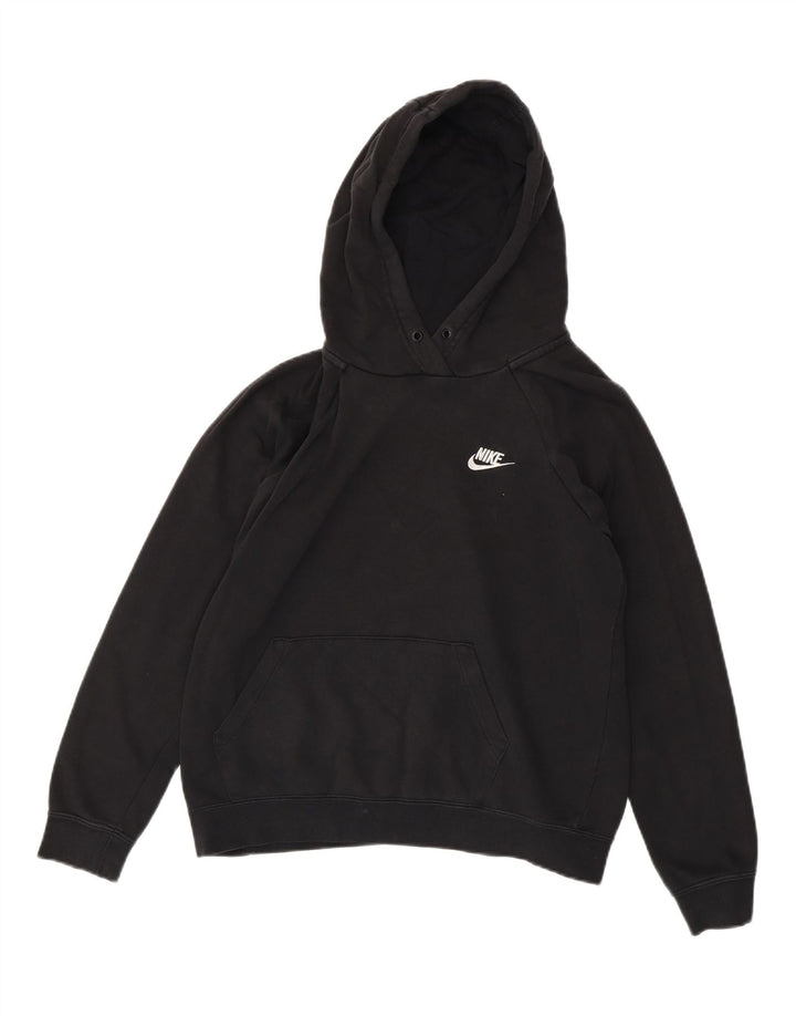NIKE Oversized hættetrøje til kvinder UK 14 Medium Sort Bomuld