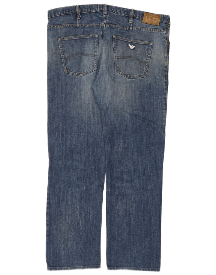 Armani Straight Jeans til mænd W36 L30 Blå Bomuld