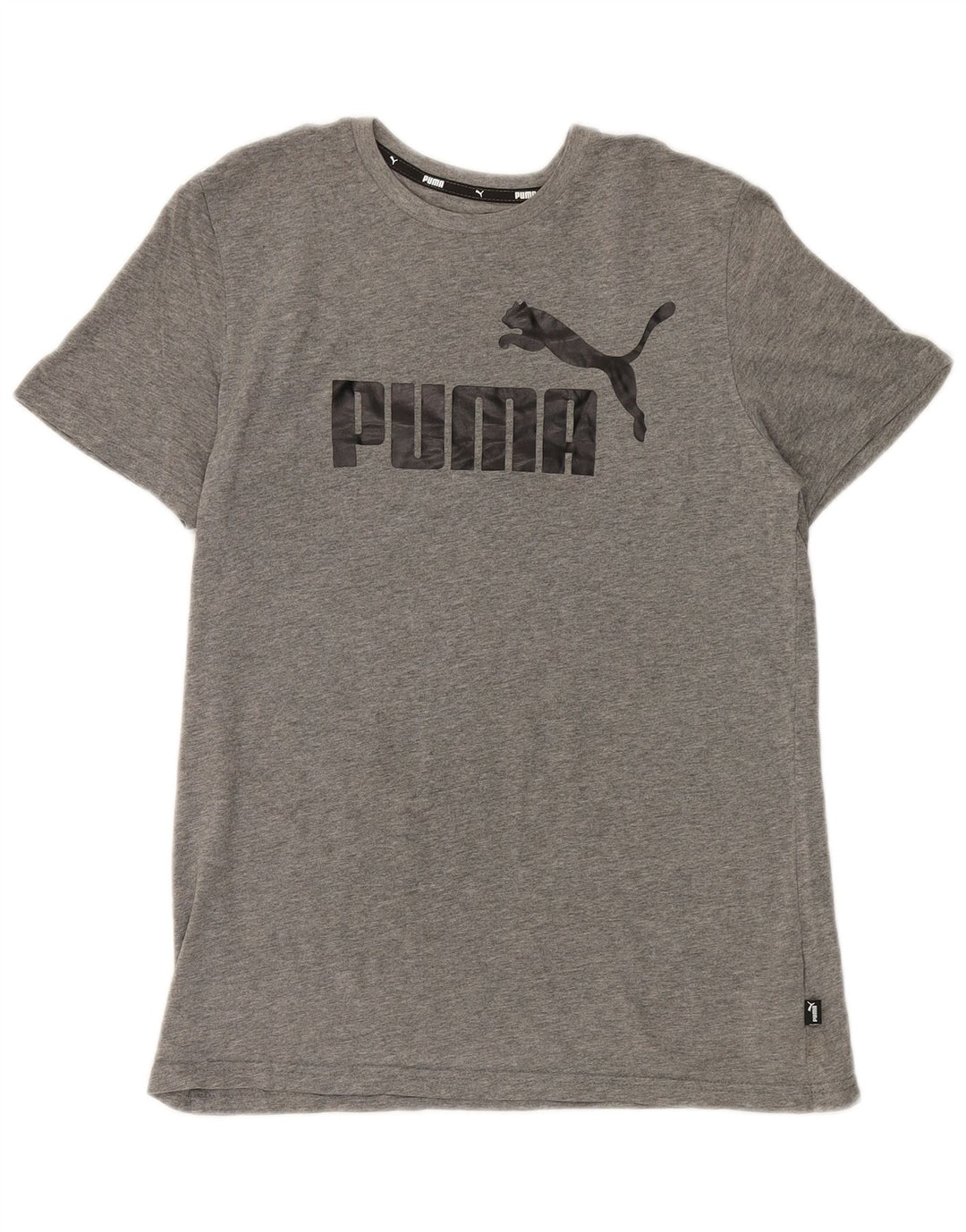 PUMA Boys Graphic T-Shirt Top 15-16 Years Grey Cotton