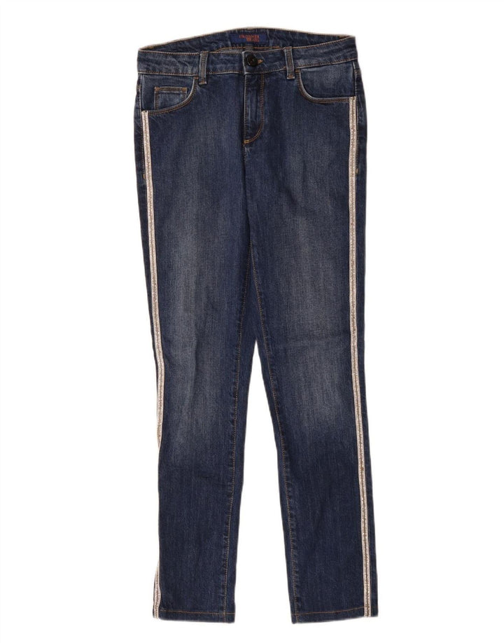 Trussardi Dame Slim Jeans IT 40 Small W26 L29 Blå Bomuld