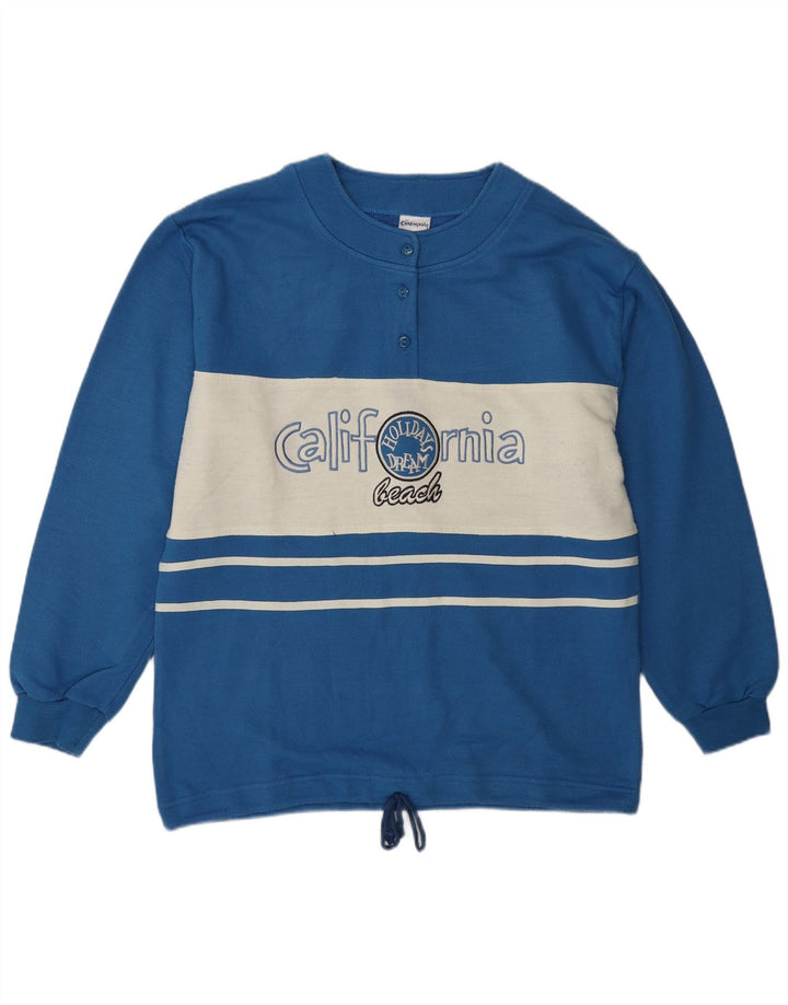 F.LLI Campagnolo Dame Grafisk Sweatshirt Jumper UK 14 Large Blue