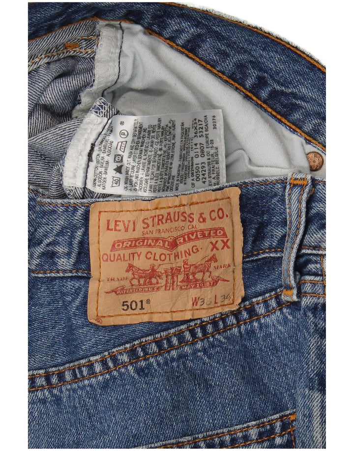 Levi's Herre 501 lige jeans W36 L28 blå bomuld