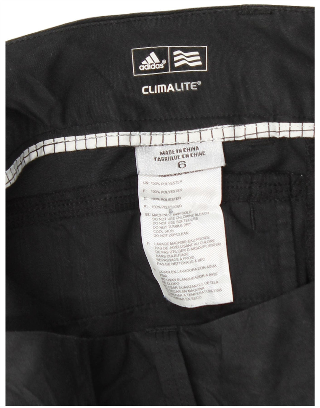 ADIDAS Climalite Chino Shorts til kvinder UK 6 XS W30 sort polyester