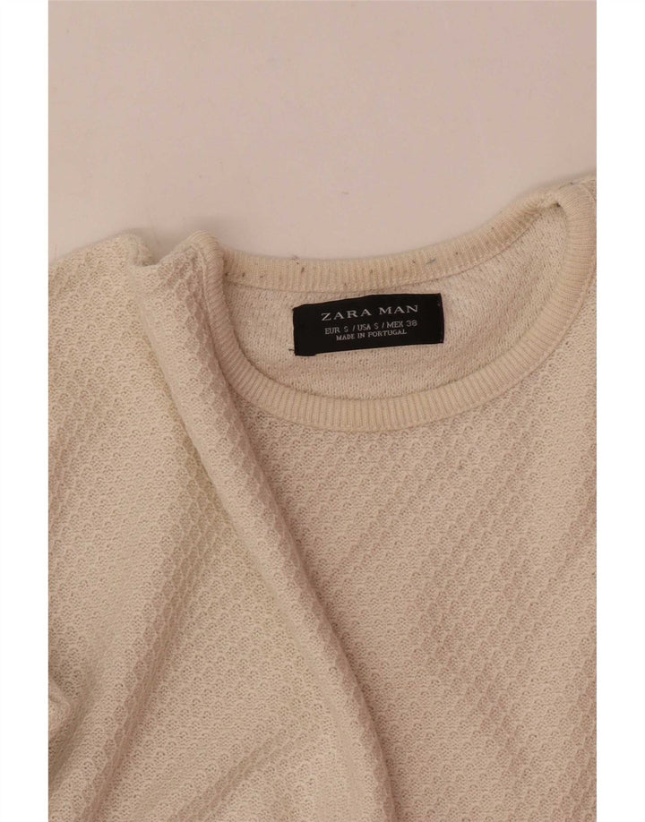 Zara Herre sweater med rund hals, lille beige