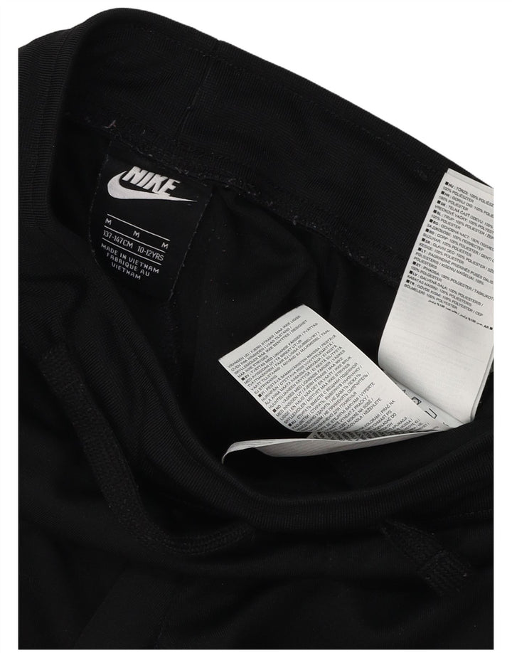 NIKE Boys Tracksuit Trousers Joggers 10-11 Years Medium Black Colourblock
