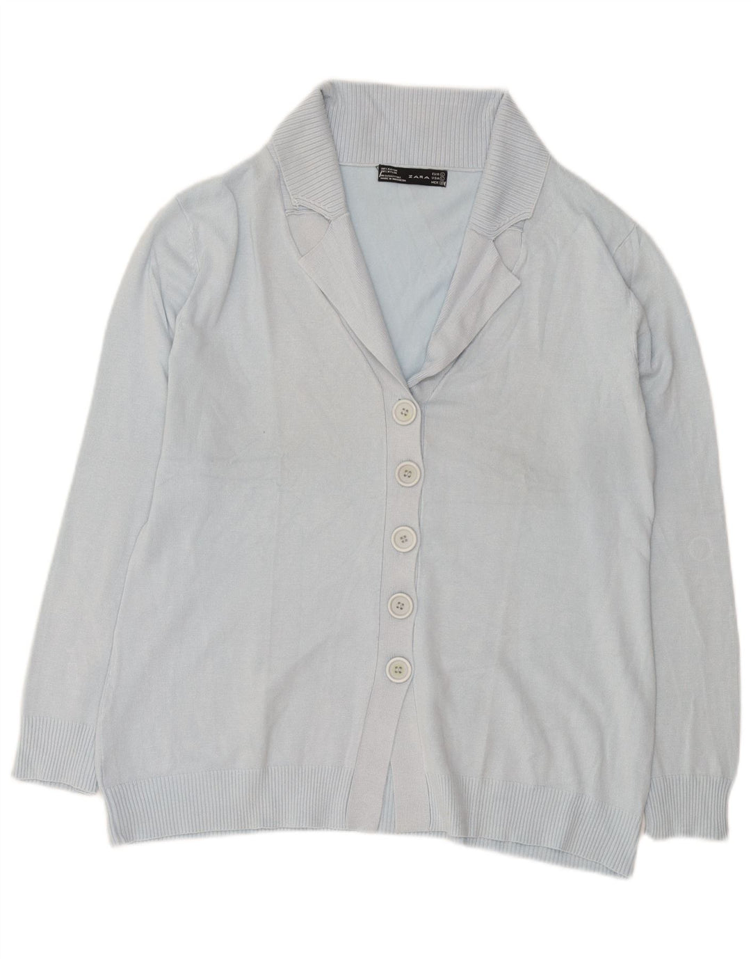 Zara Dame Cardigan Sweater UK 16 Large Blue Rayon