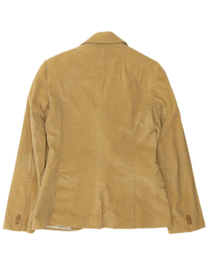 Massimo Dutti Dame 2-knaps Corduroy Blazer Jacket EU 42 Large Beige