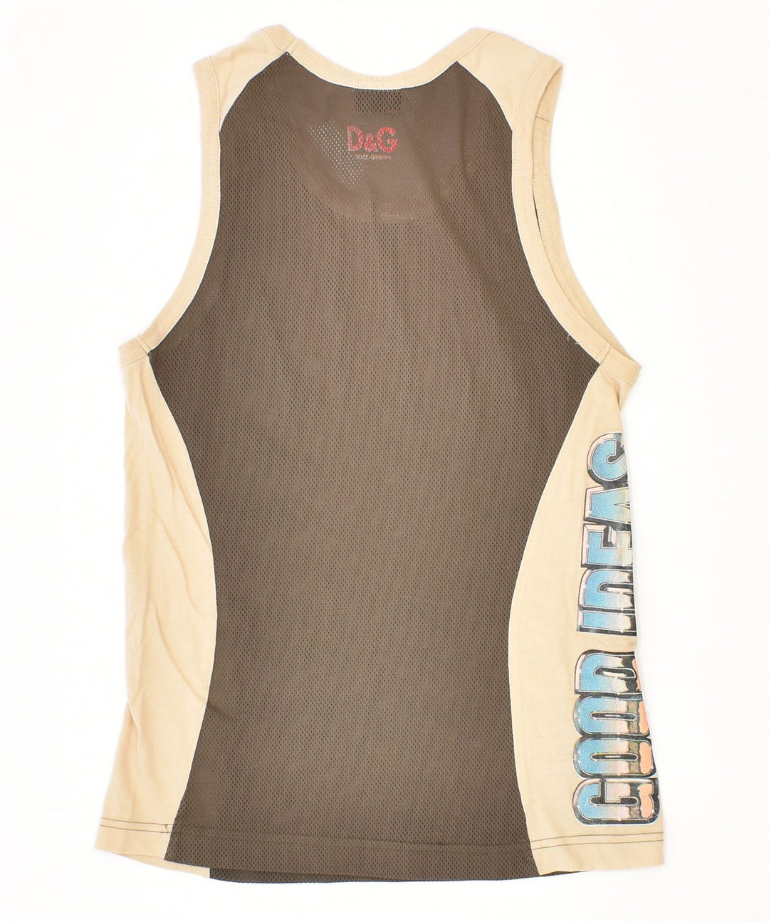 DOLCE & GABBANA Dame Slim Fit Vest Top IT 46 Large Khaki Polyester
