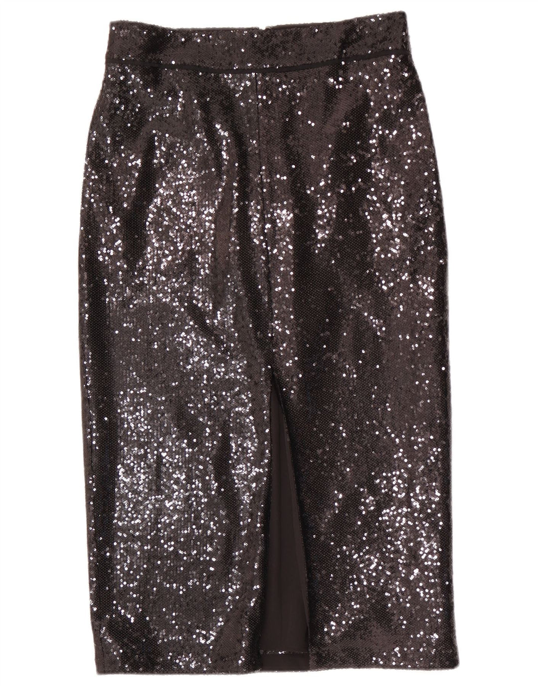 Reiss Dame Paillet Pencil Skirt UK 12 Medium W30 Sort Polyester