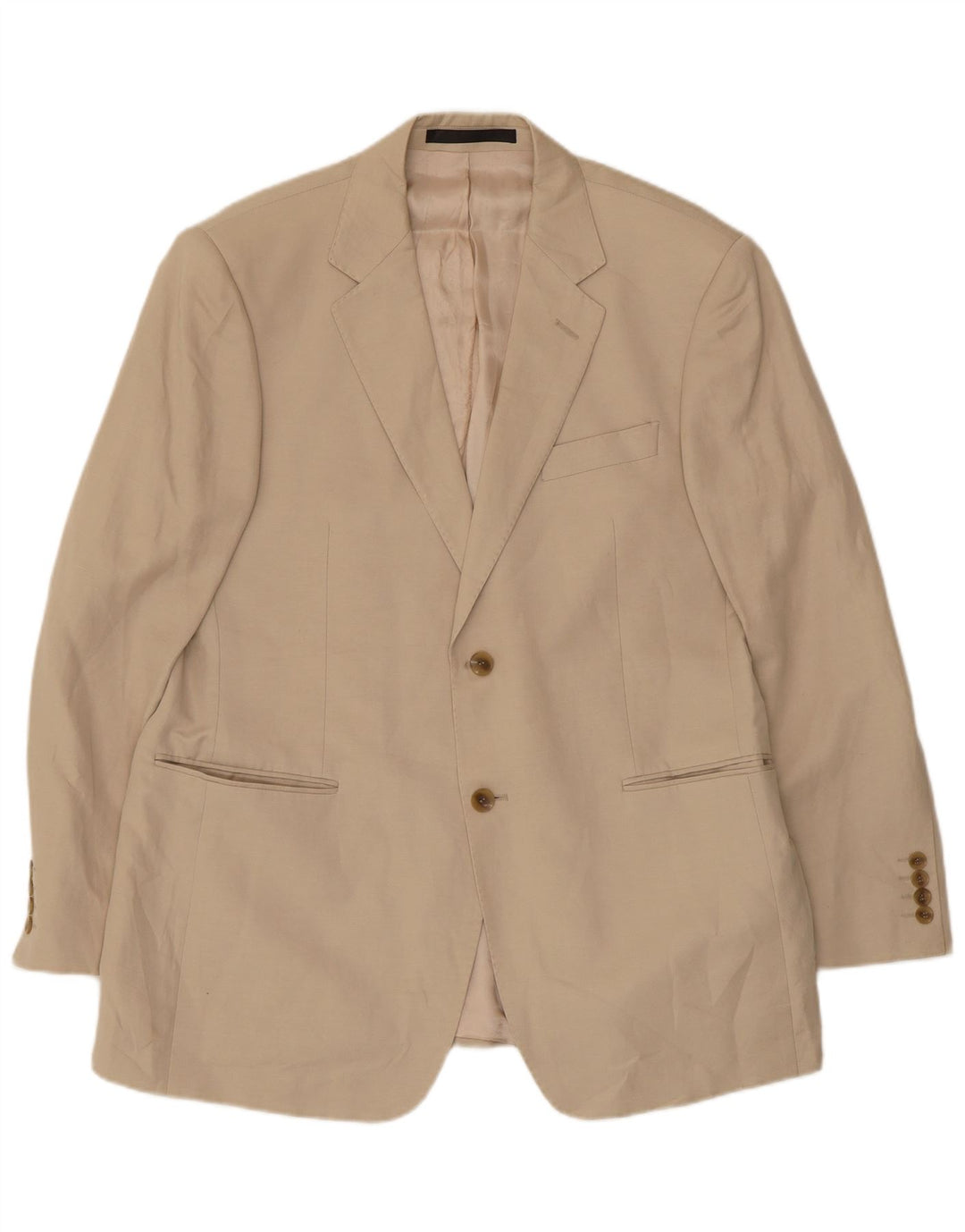 MARKS & SPENCER Herre 2-knaps blazerjakke UK 42 Stor Beige Silke