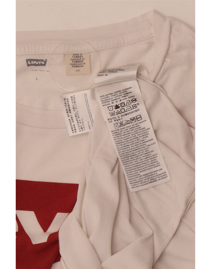 Levi's Herre grafisk T-shirt Top Stor hvid bomuld