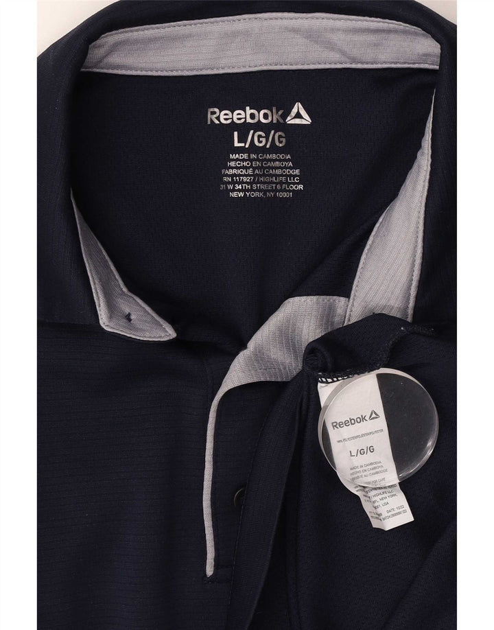 Reebok Poloskjorte til mænd Stor marineblå polyester
