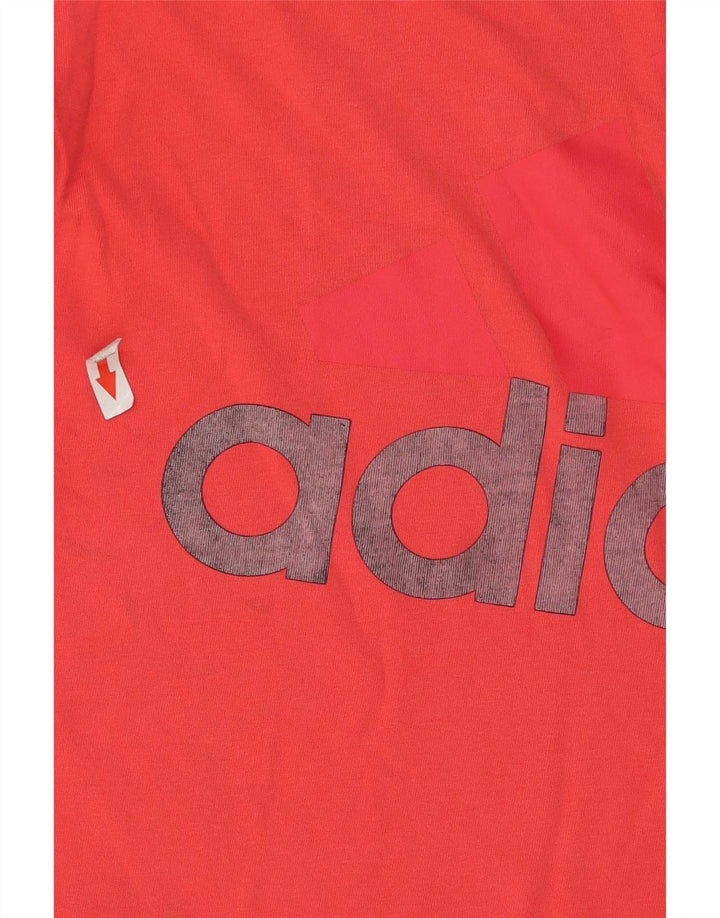Adidas Dame Grafisk T-Shirt Top UK 14 Medium Rød