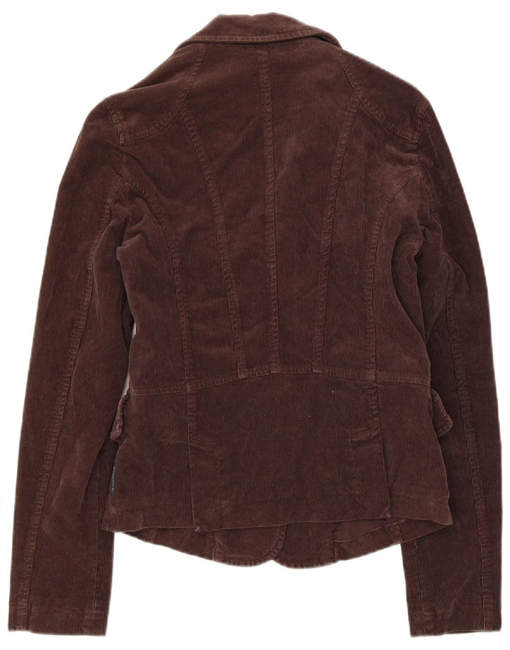 Armani Jeans Dame 3-knaps Corduroy Blazer Jakke EU 40 Medium Brun