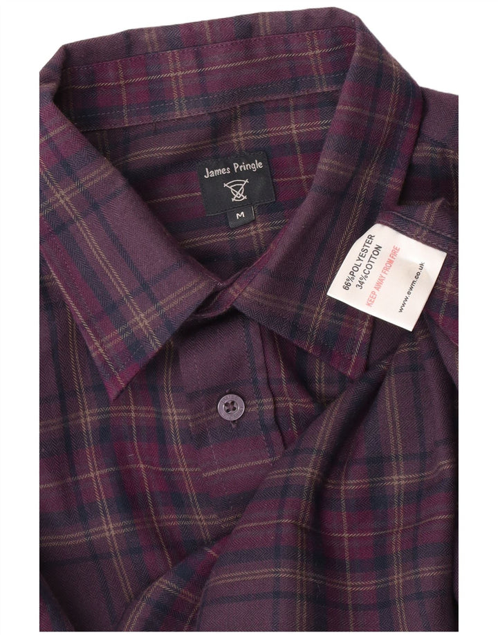 James Pringle herre flannelskjorte medium lilla ternet polyester