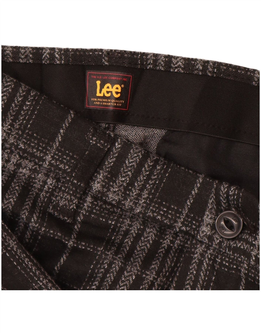 Lee Chinobukser til kvinder US 10 Large W30 L30 sort ternet polyester