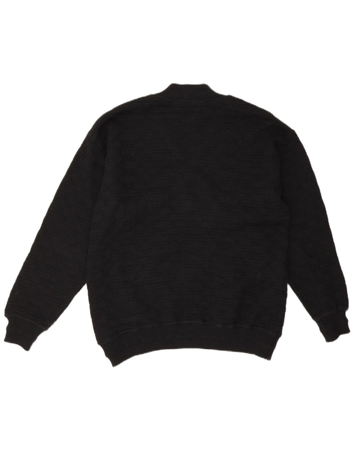Rainbow Herre Turtle Neck Jumper Sweater Large Black Colourblock