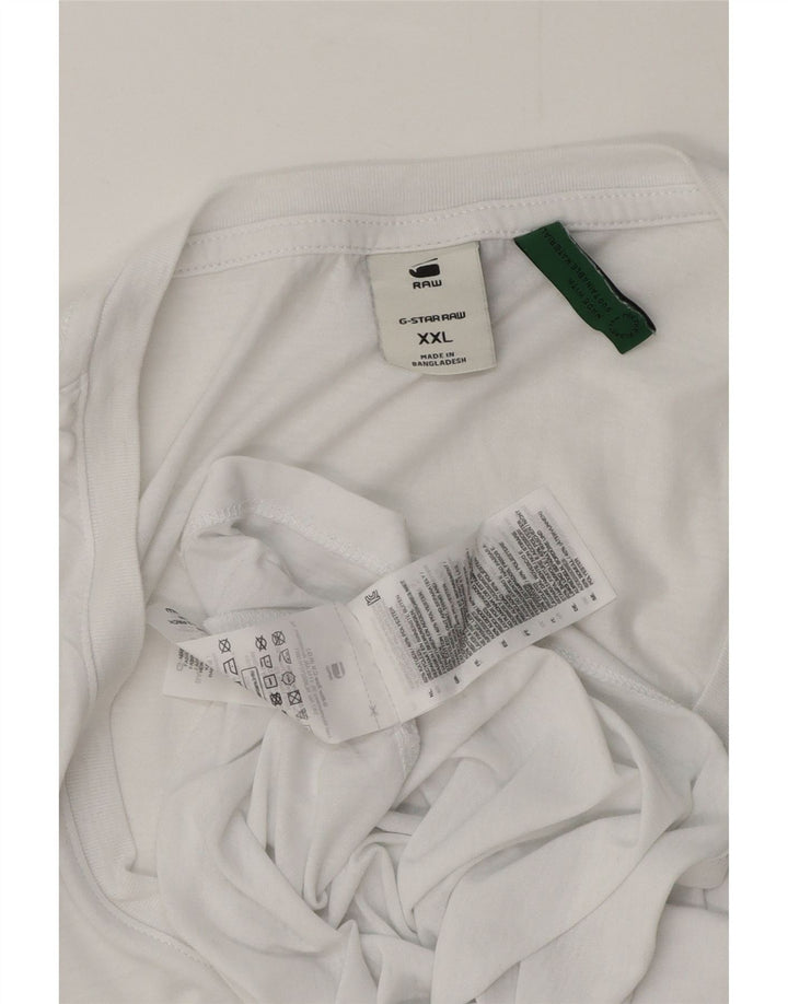 G-Star Herre T-Shirt Top 2XL Hvid Bomuld