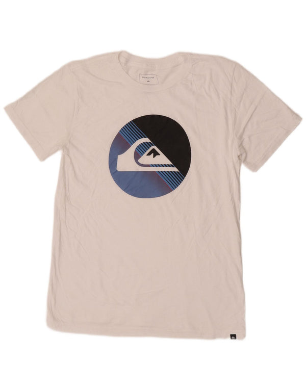 Quiksilver Kvinder grafisk T-shirt Top UK 18 XL Hvid Bomuld