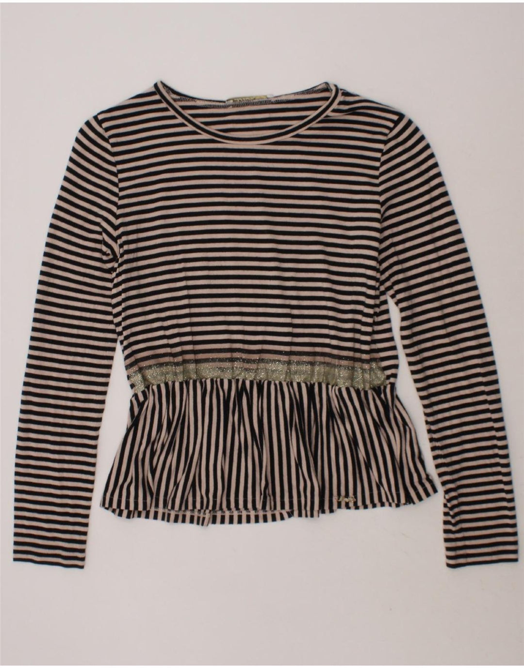 LIU JO JUNIOR Girls Top Long Sleeve 9-10 Years Black Striped Vintage Liu Jo junior and Second-Hand Liu Jo junior from Messina Hembry 