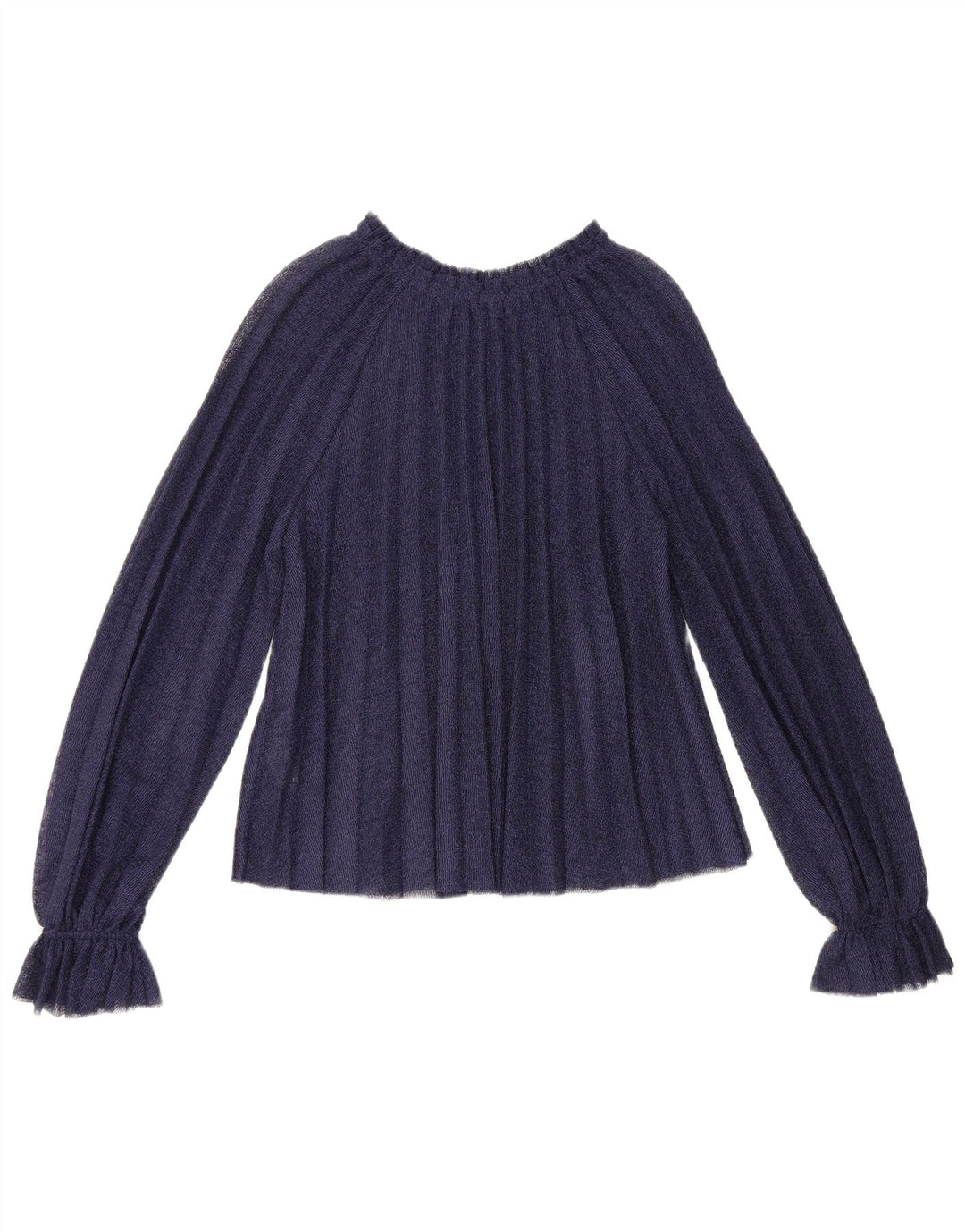 Zara Dame Langærmet Oversized Bluse Top UK 10 Small Navy Blue