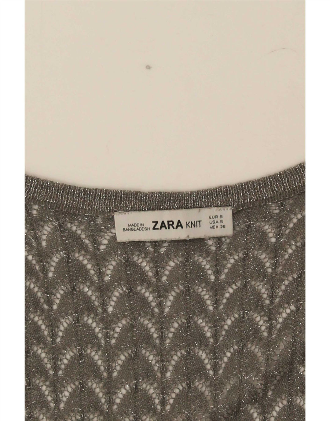 Zara Hæklet Vest Top UK 8 Small Grey