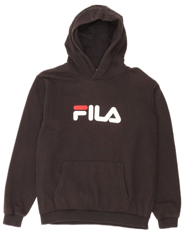 Fila drenge grafisk hættetrøje 13-14 år sort bomuld