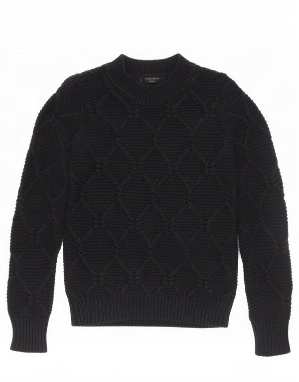All Saints Dame Turtle Neck Jumper Sweater UK 6 XS Black Argyle/Diamond