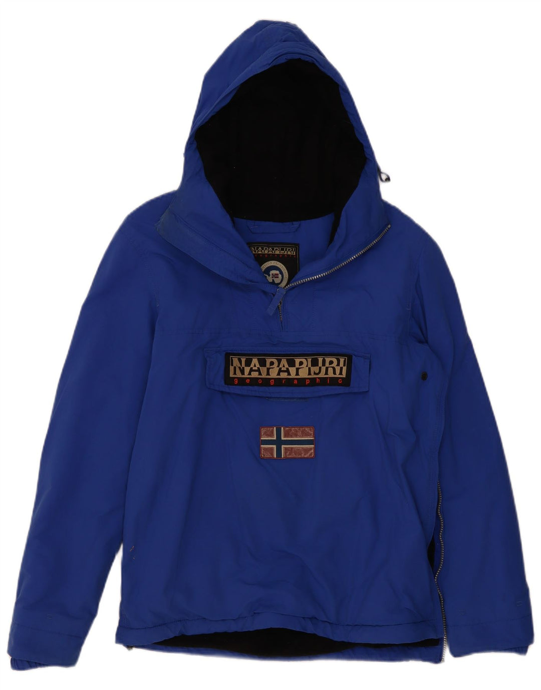 Napapijri Herre Grafisk Hættejakke Anorak UK 36 Lille Blå Polyester