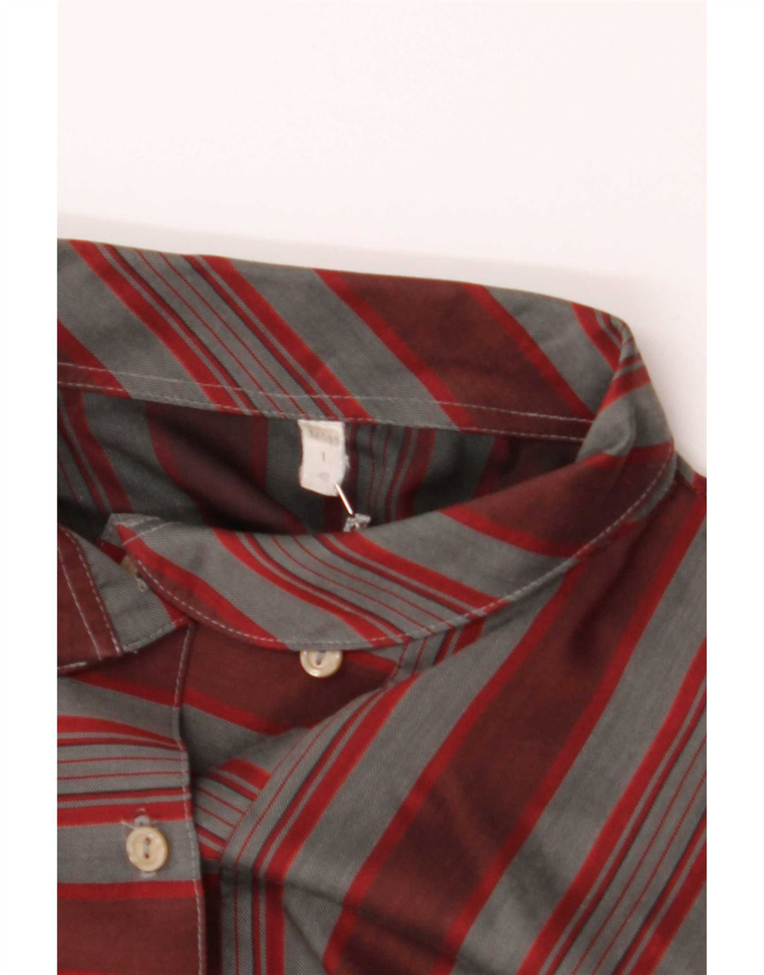 Vintage Dame Oversized Pullover Shirt EU 40 Medium Burgundy stribet