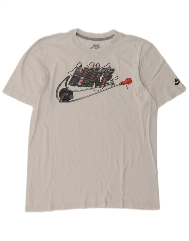 Nike Herre Regular Fit Grafisk T-shirt Top Medium White