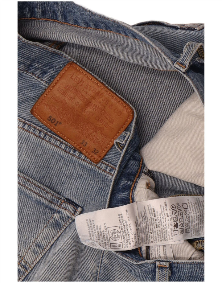Levi's Herre 501 lige jeans W33 L32 blå bomuld